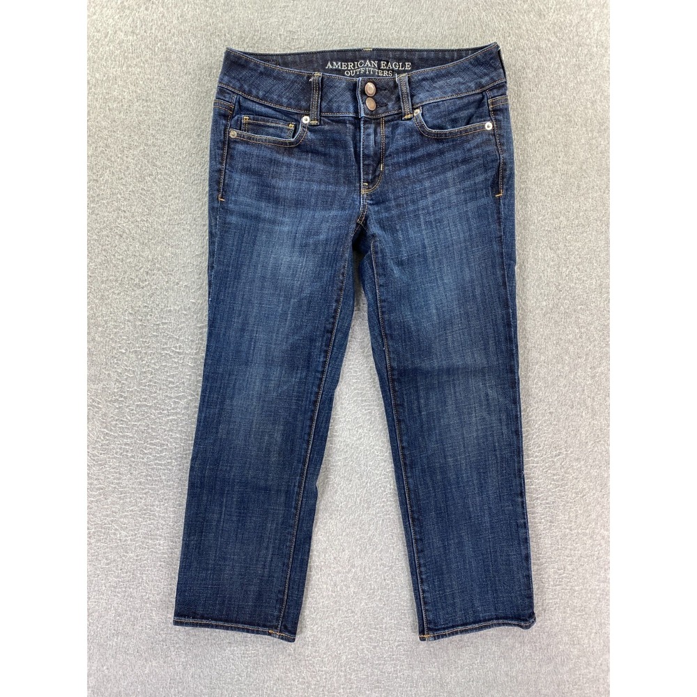 American Eagle Artist Womens Size 4 Straight Leg Crop Low Rise Stretch Jeans